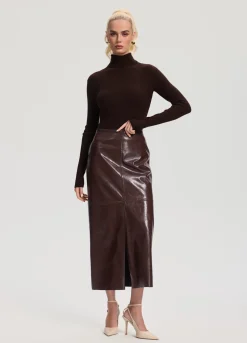 Gerippter Rollkragenpullover aus Wollmischung