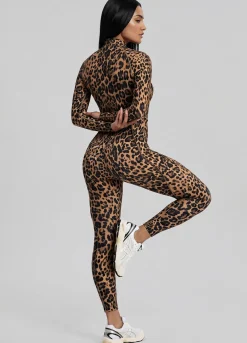 Golden Leopard Closed-Back Catsuit