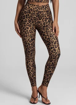 Golden Leopard Contour Stitch Leggings