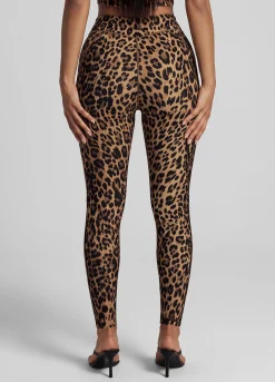 Golden Leopard Contour Stitch Leggings