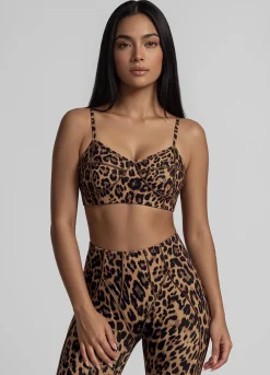 Golden Leopard Contour Stitch Bralette