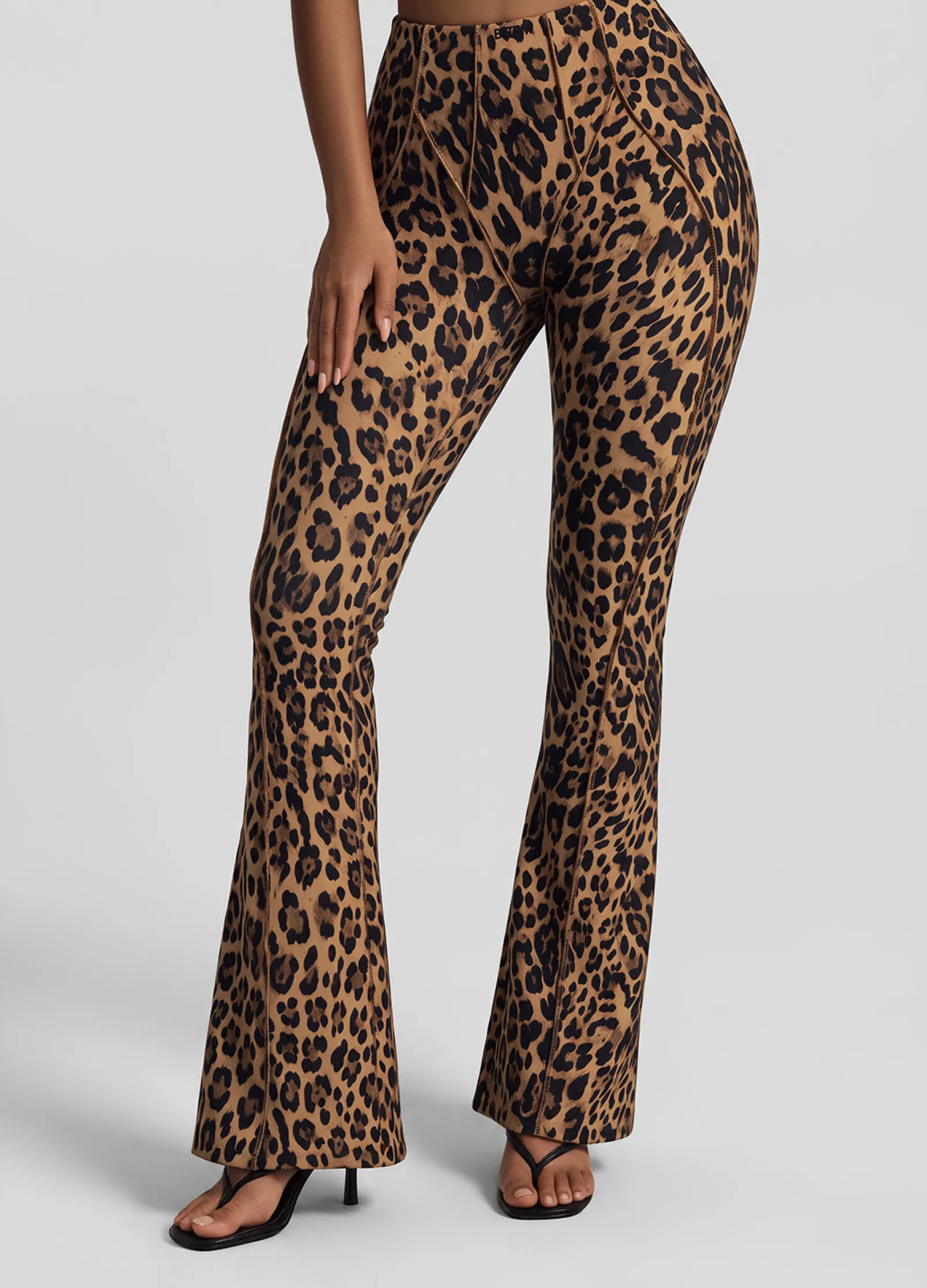 Golden Leopard Longline Flare Leggings