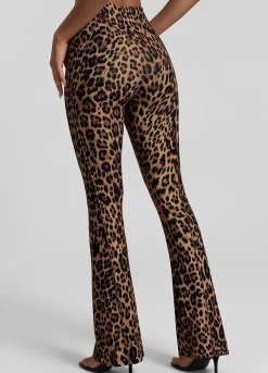 Golden Leopard Longline Flare Leggings