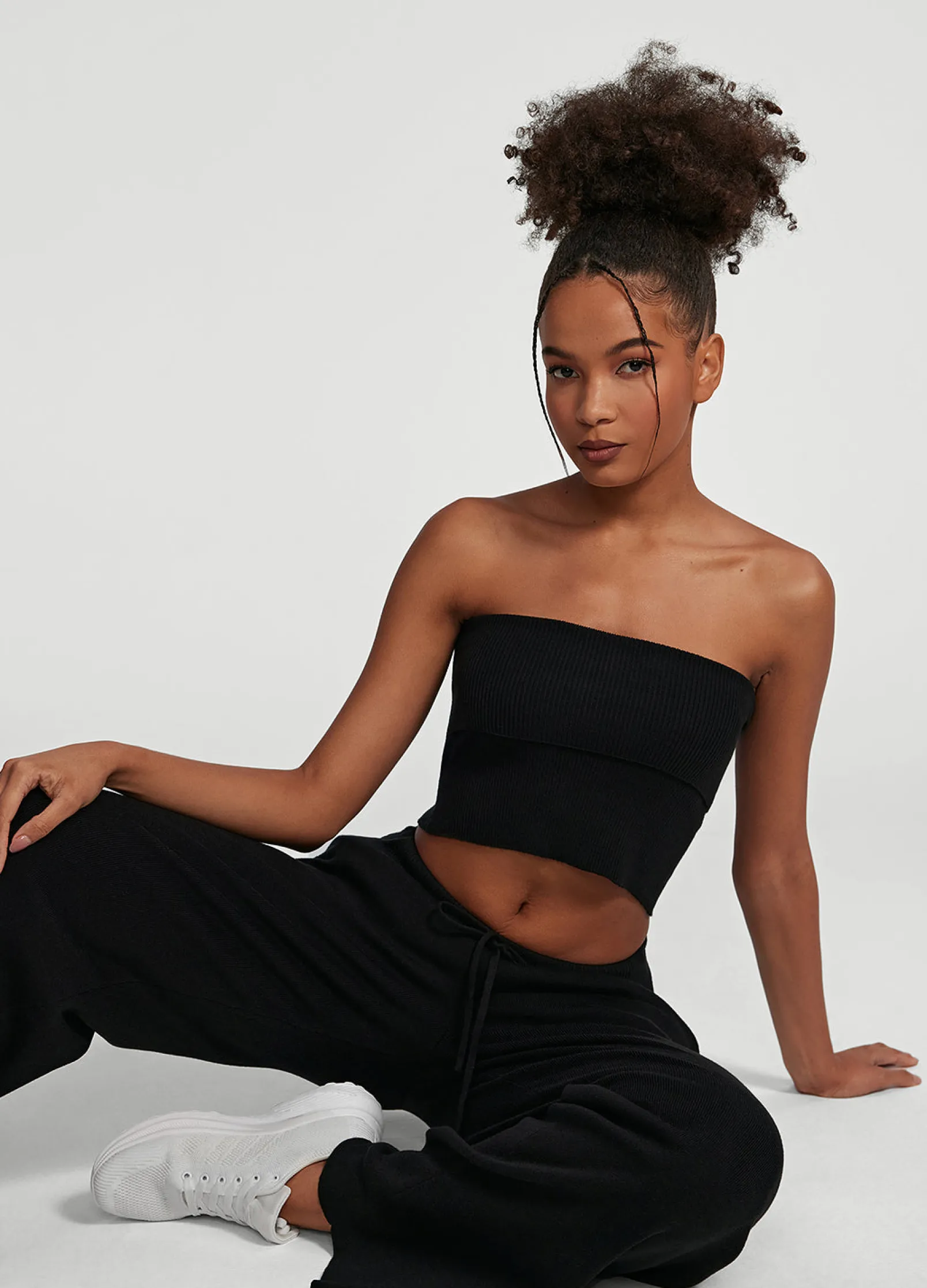 Grobstrick-Crop-Top
