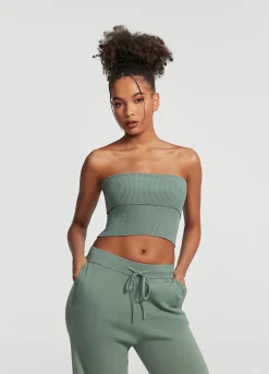 Grobstrick-Crop-Top