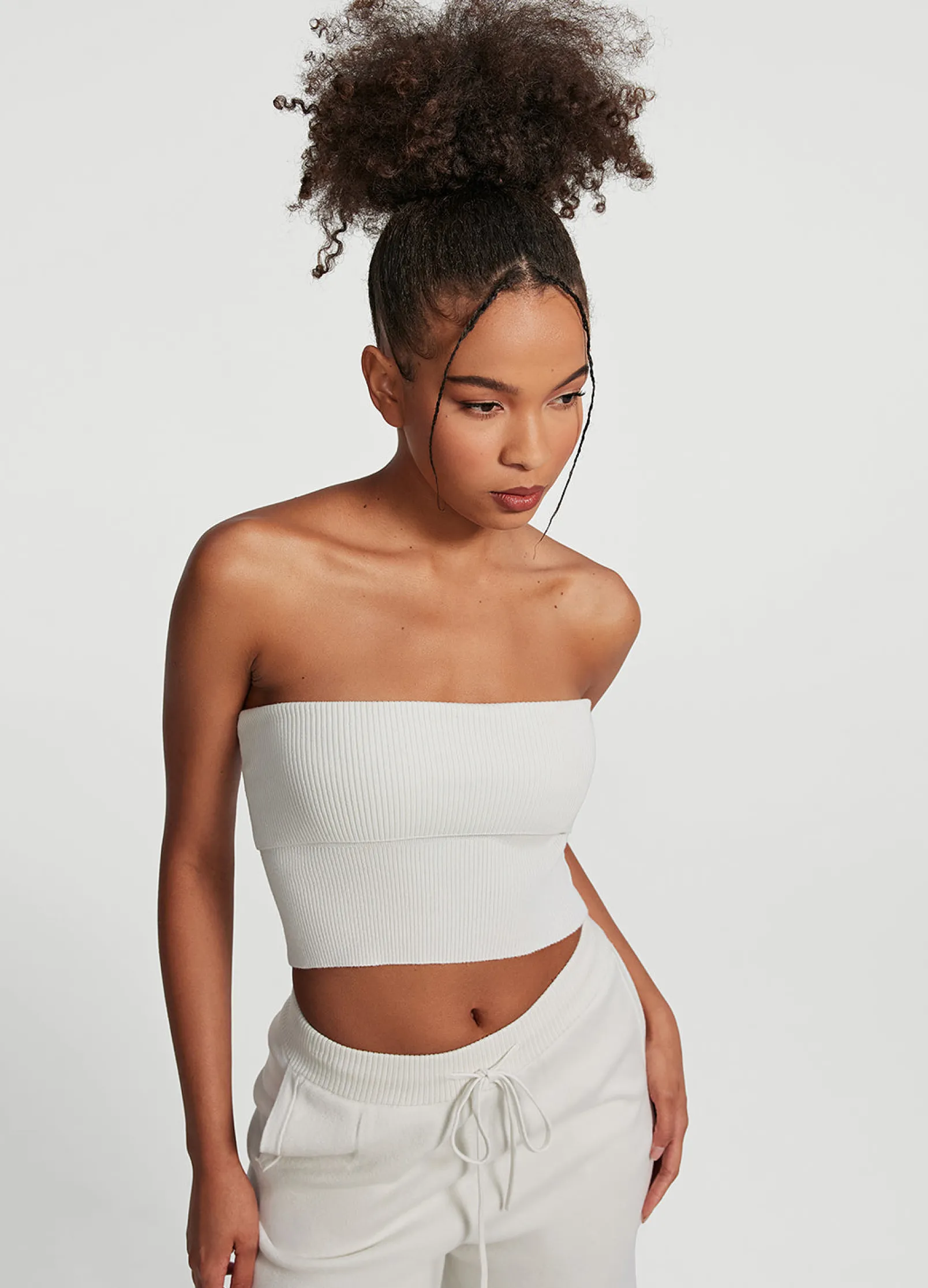 Grobstrick-Crop-Top