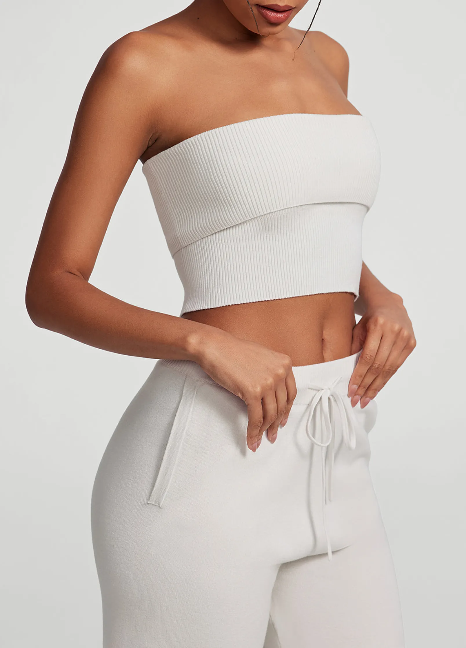 Grobstrick-Crop-Top