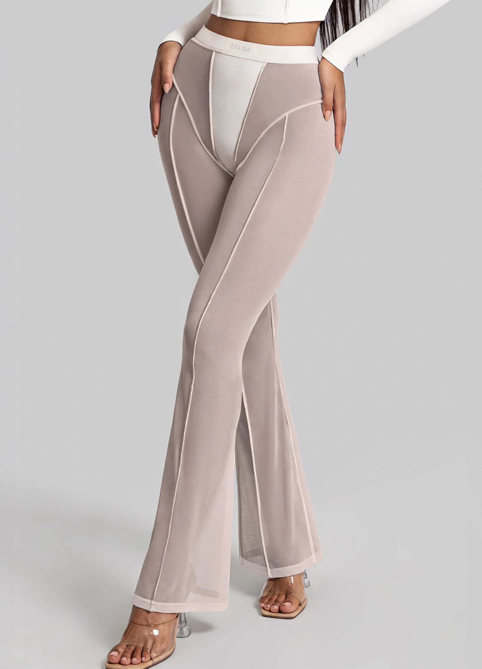 Halbtransparente Contour-Flared-Leggings