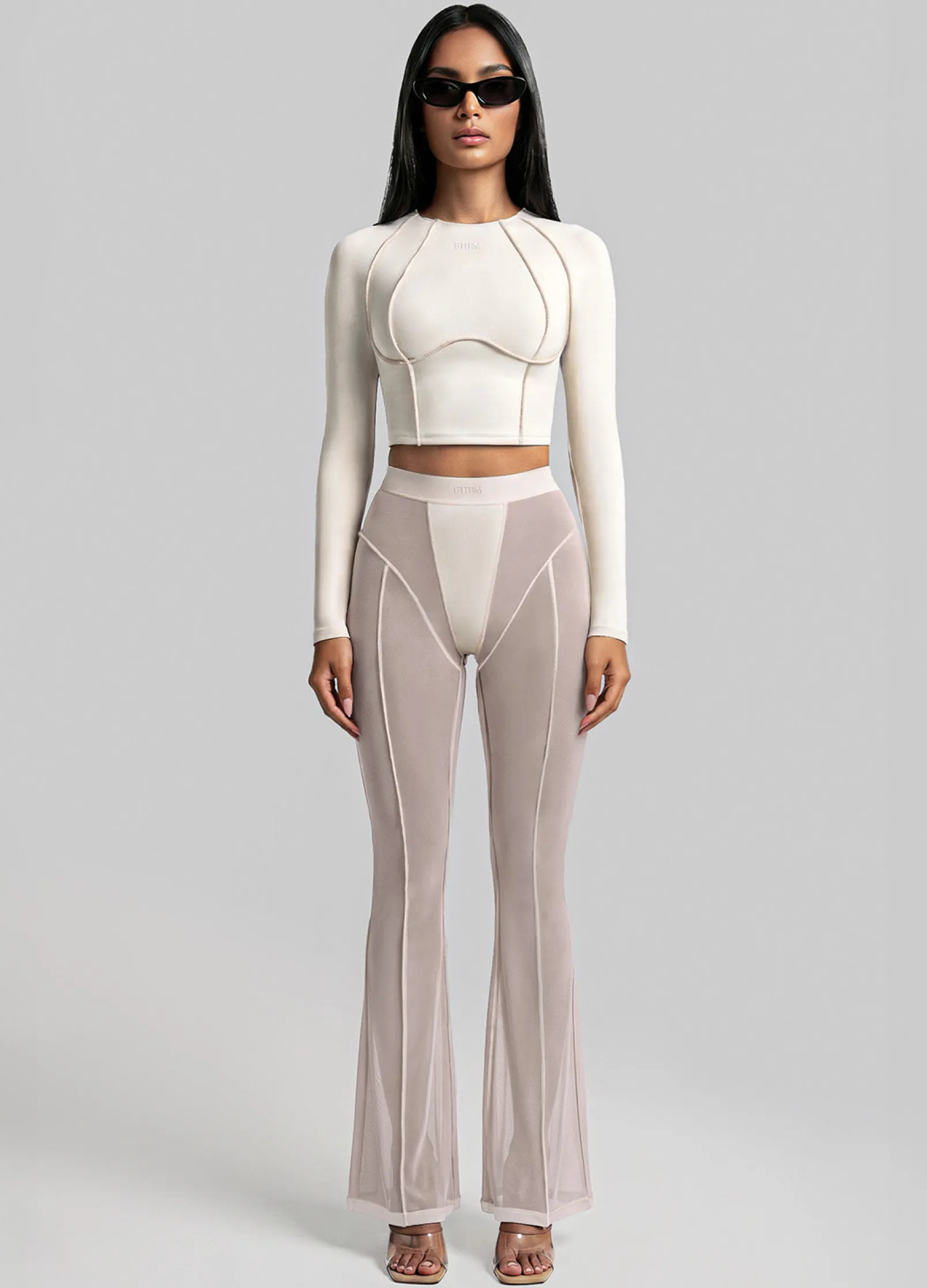 Halbtransparente Contour-Flared-Leggings