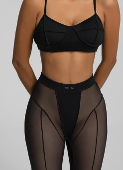 Halbtransparente High-Waist-Leggings