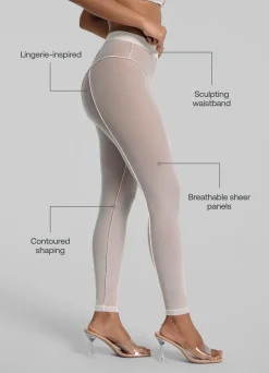 Halbtransparente High-Waist-Leggings