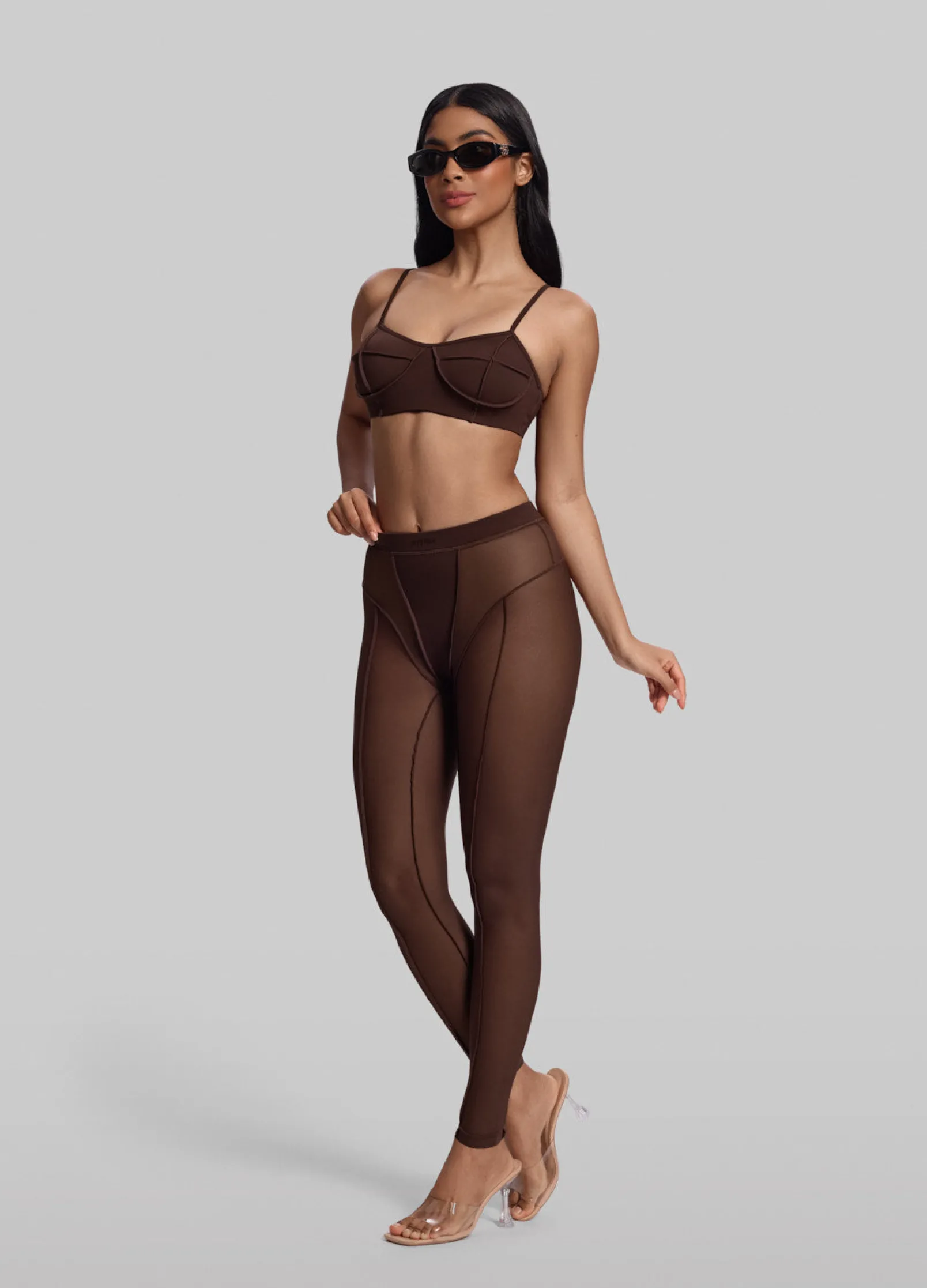Halbtransparente High-Waist-Leggings