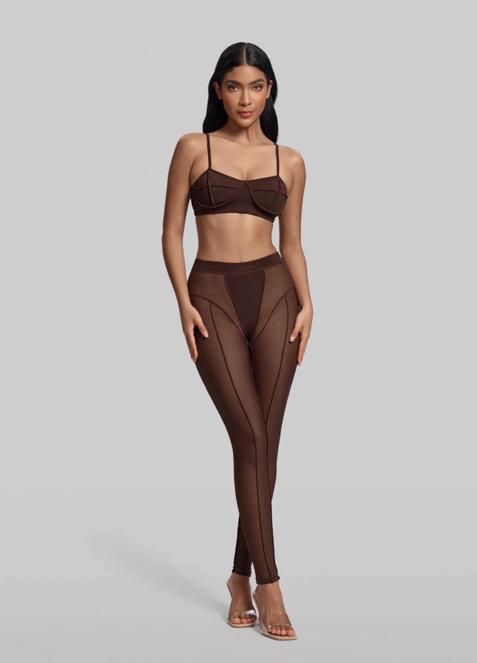 Halbtransparente High-Waist-Leggings