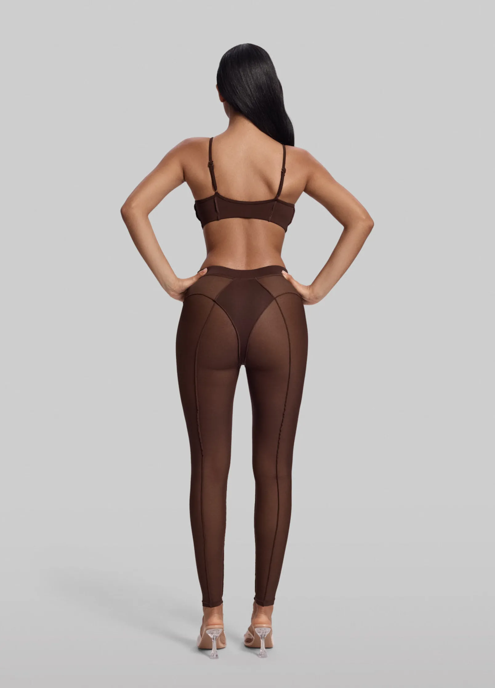 Halbtransparente High-Waist-Leggings