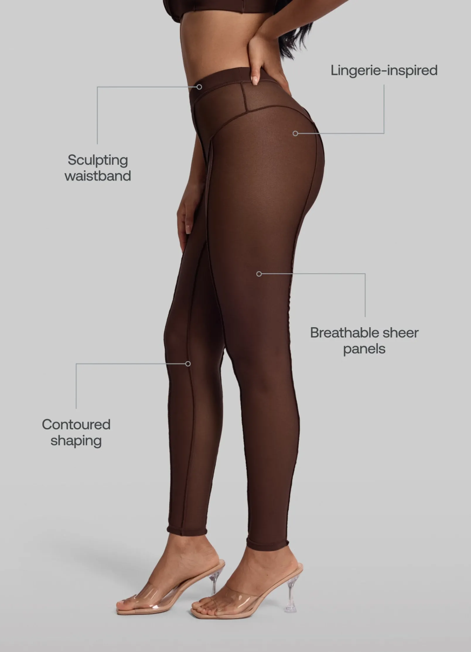 Halbtransparente High-Waist-Leggings