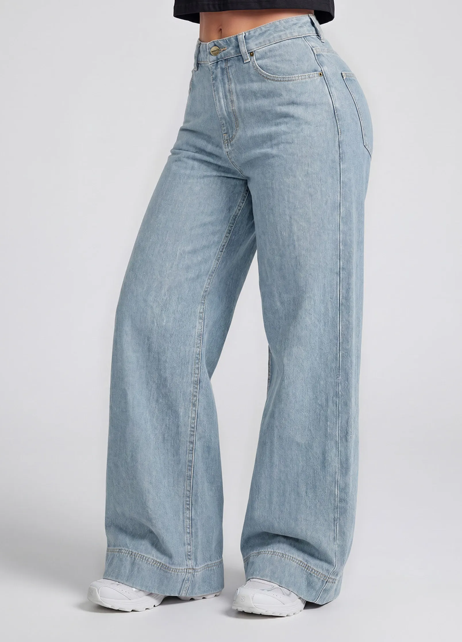 High Waist Weide Leg Jeans