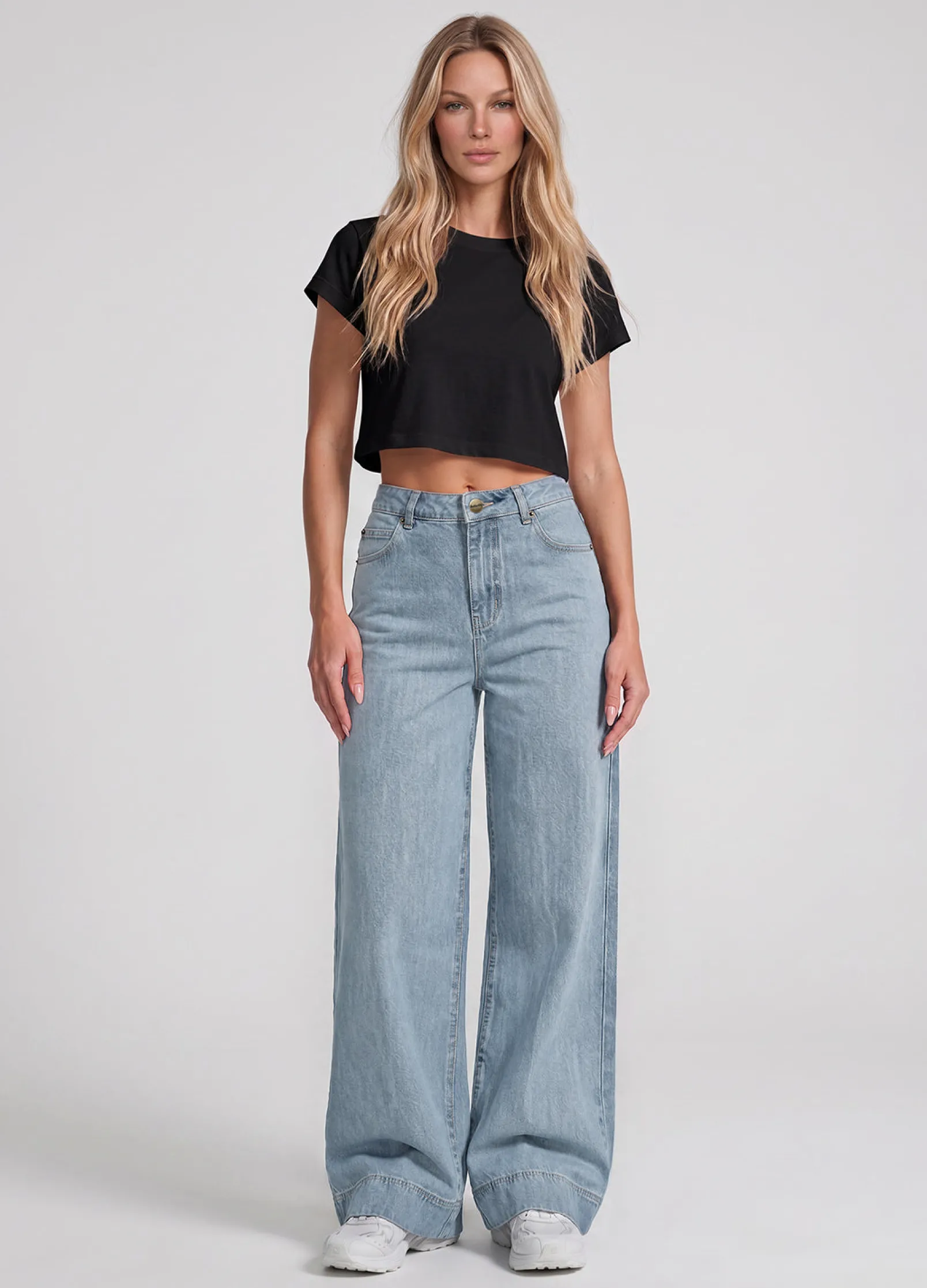 High Waist Weide Leg Jeans