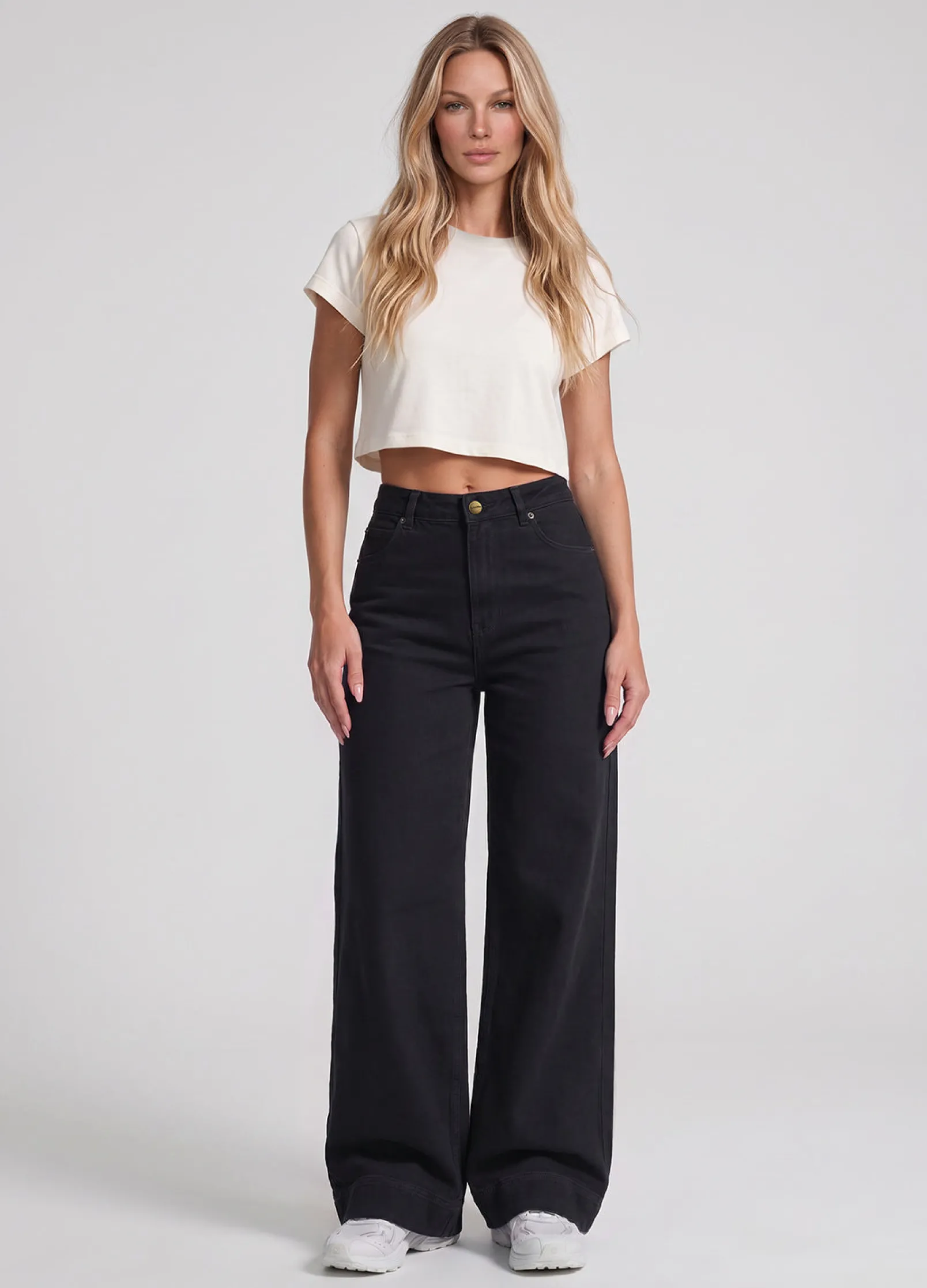 High Waist Weide Leg Jeans