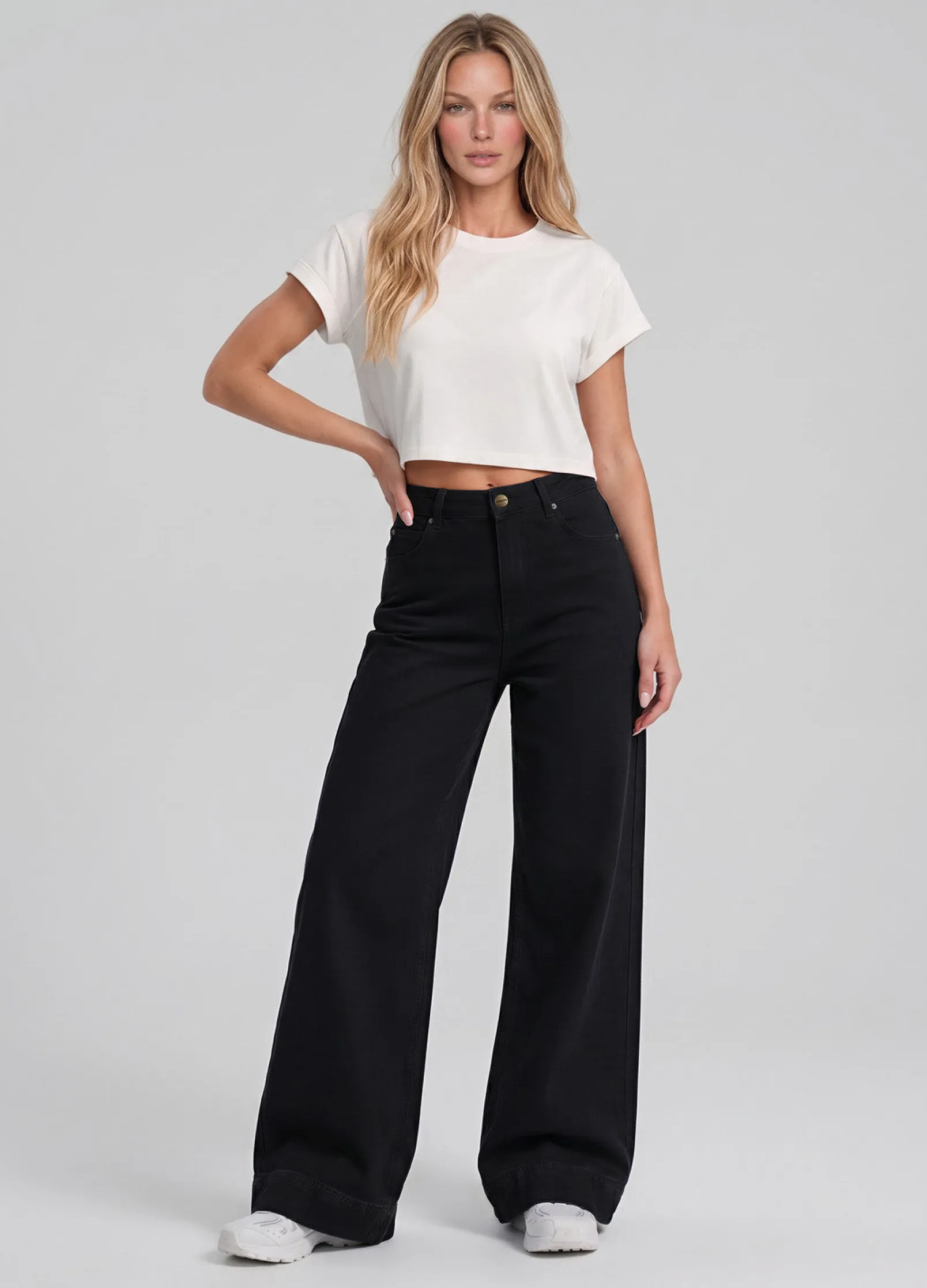 High Waist Weide Leg Jeans