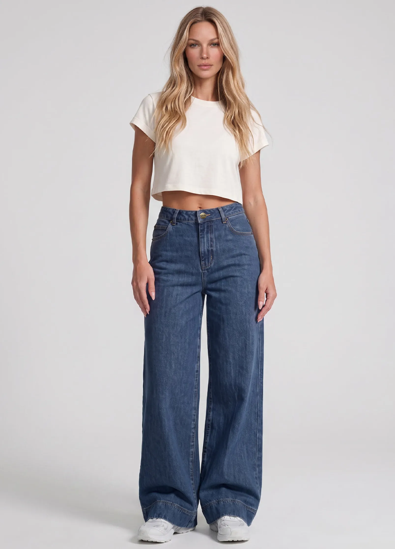 High Waist Weide Leg Jeans