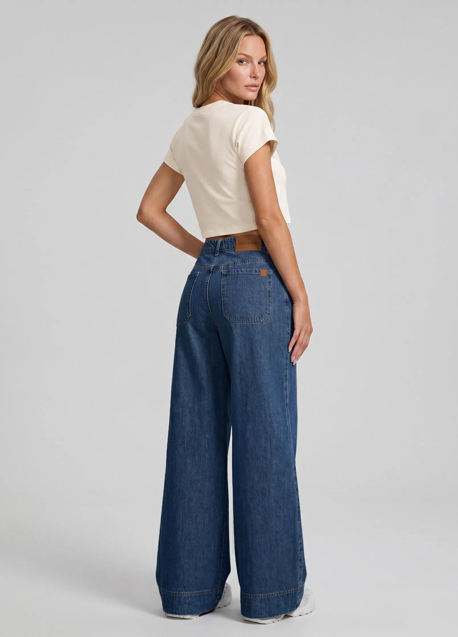 High Waist Weide Leg Jeans