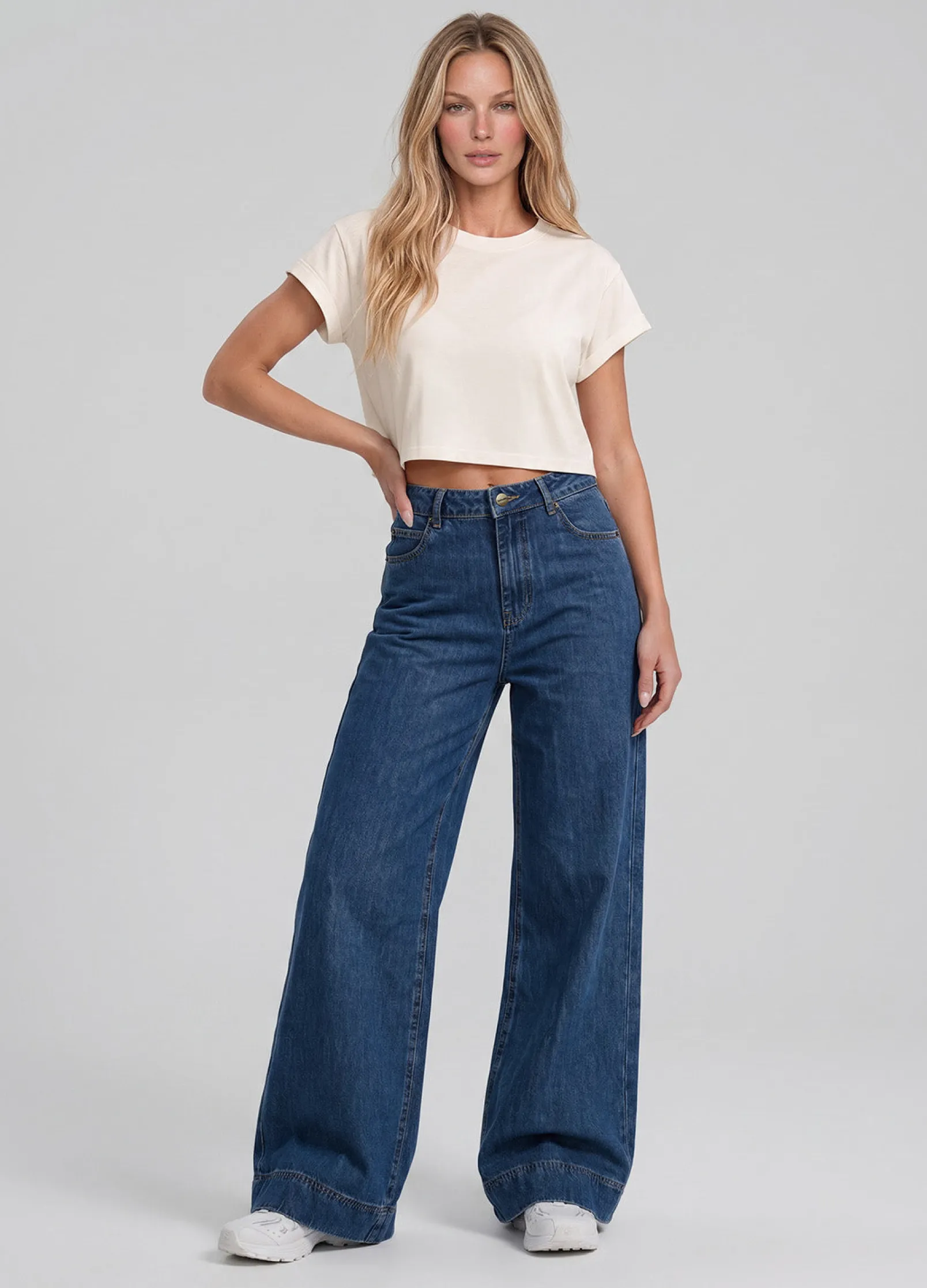 High Waist Weide Leg Jeans