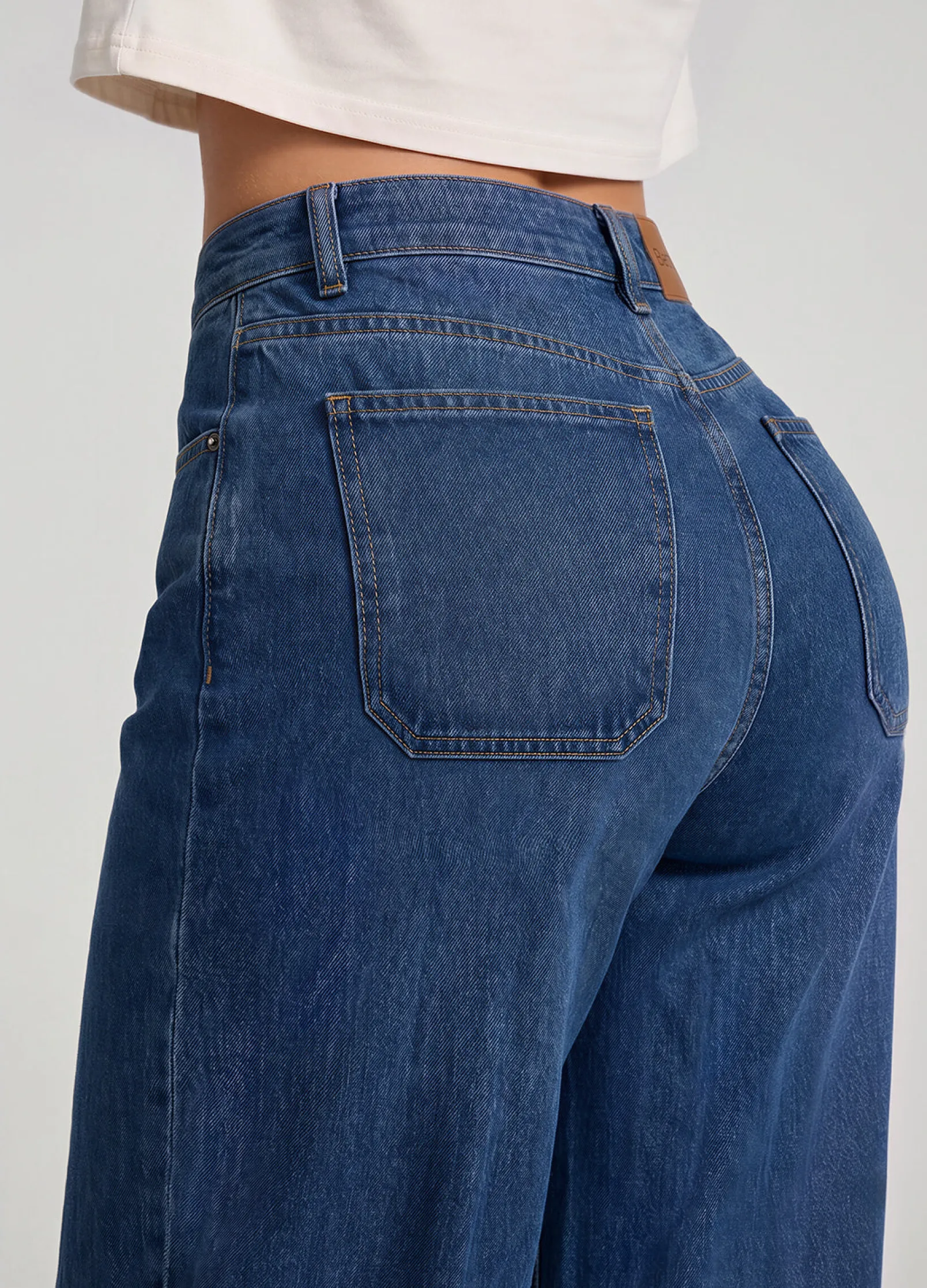 High Waist Weide Leg Jeans