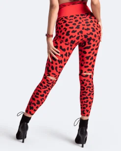 Hochgeschnittene Leggings mit Knieschlitzen