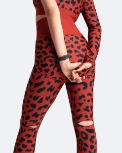 Hochgeschnittene Leggings mit Knieschlitzen