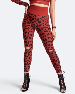 Hochgeschnittene Leggings mit Knieschlitzen