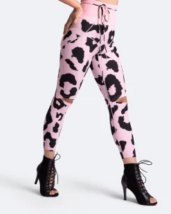 Hochgeschnittene Leggings mit Knieschlitzen