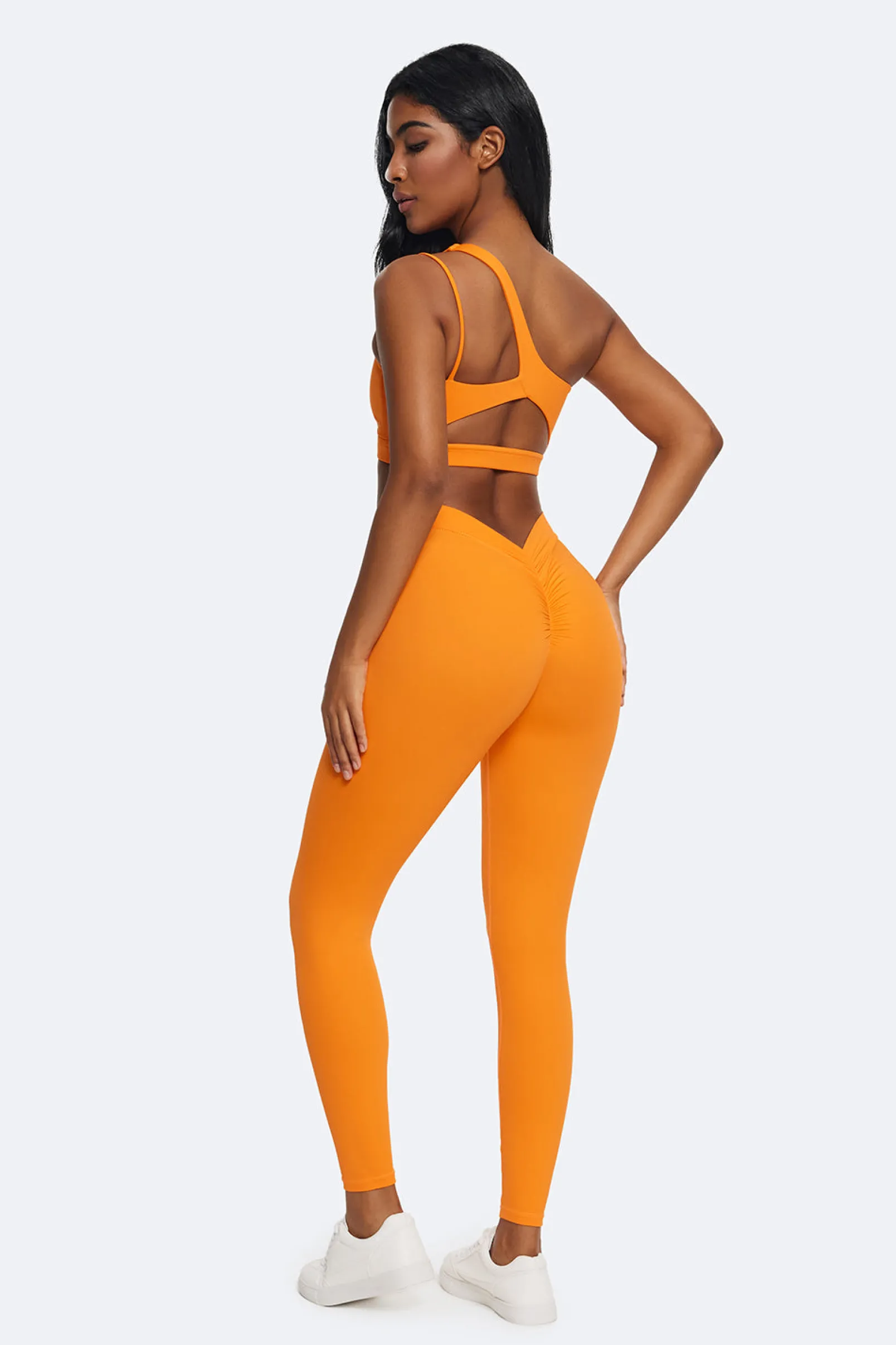 Hochtaillierte Leggings mit Rüschen