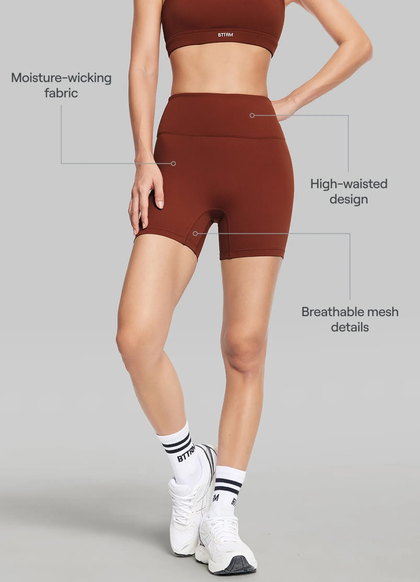 Impact-Mesh-Shorts mit hohem Bund