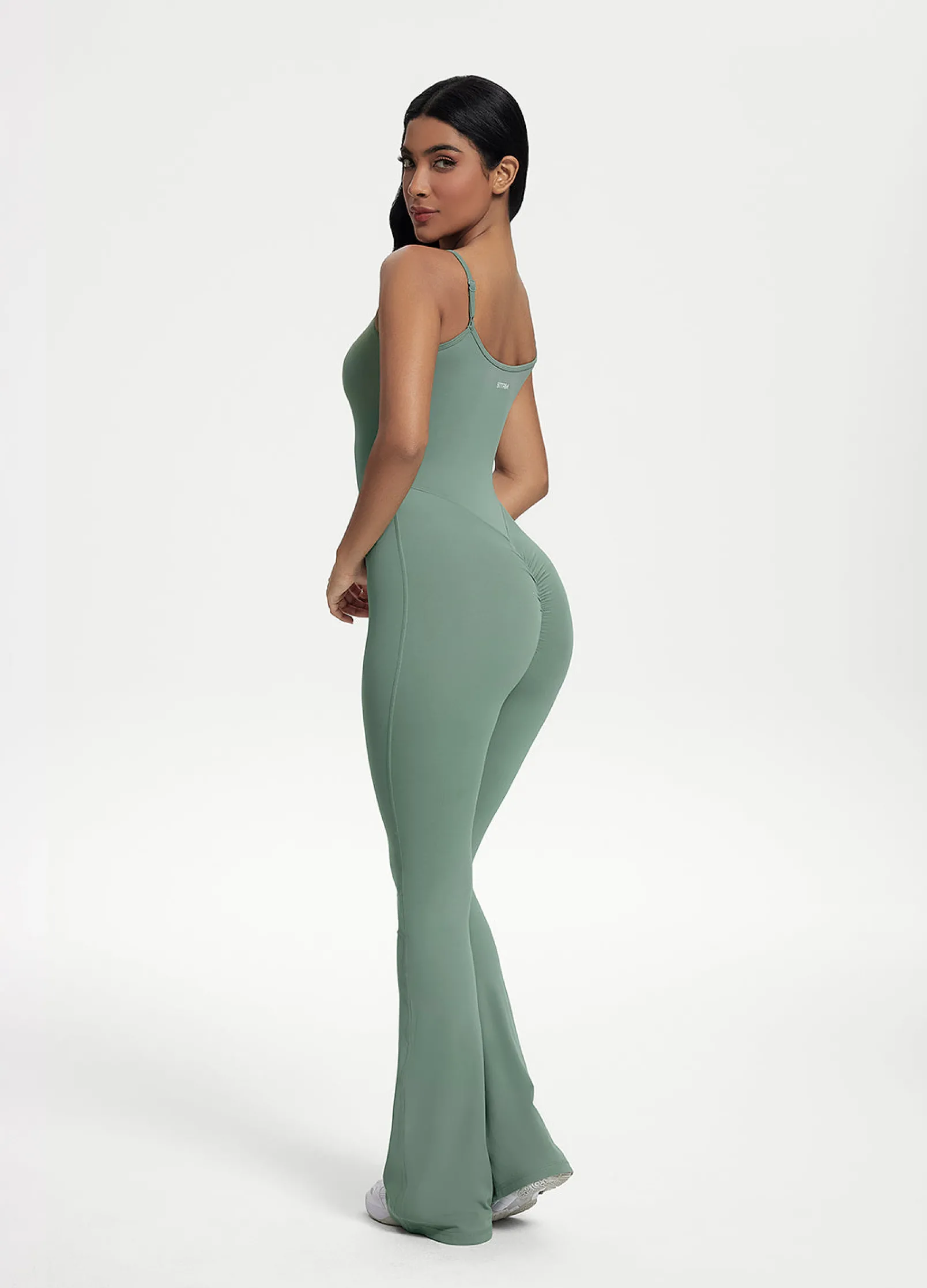 Jumpsuit mit Schlag und Scrunch-Detail