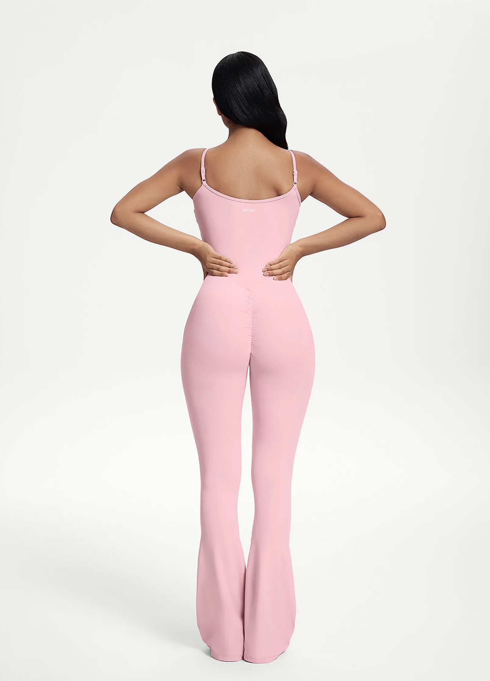 Jumpsuit mit Schlag und Scrunch-Detail