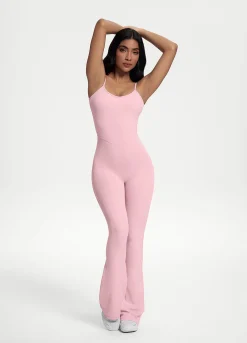 Jumpsuit mit Schlag und Scrunch-Detail