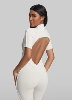Kurzärmliger Catsuit in voller Länge