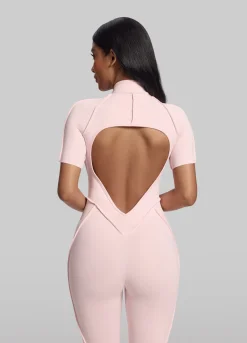 Kurzärmliger Catsuit in voller Länge