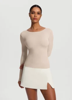 Langarmshirt mit offenem Rücken