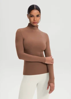 Langarmshirt mit Stehkragen