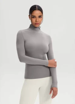Langarmshirt mit Stehkragen