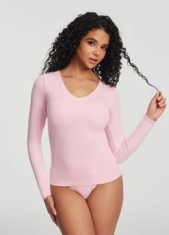 Langarmshirt mit V-Ausschnitt