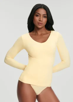 Langarmshirt mit V-Ausschnitt