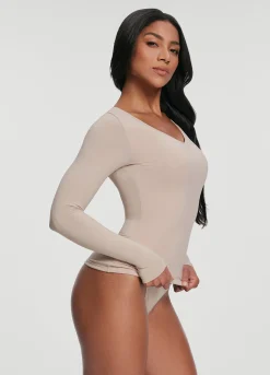 Langarmshirt mit V-Ausschnitt