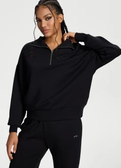 Langarm-Sweatshirt mit Half-Zip