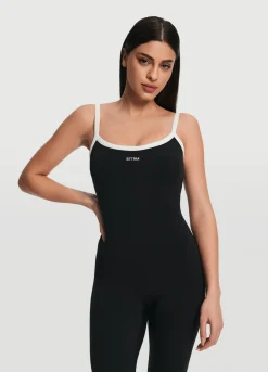 Langer Jumpsuit mit schmalen Trägern