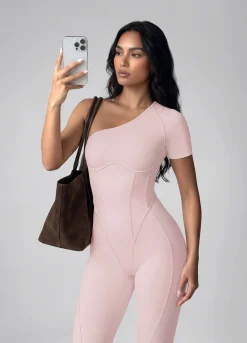 Langer One-Shoulder-Catsuit