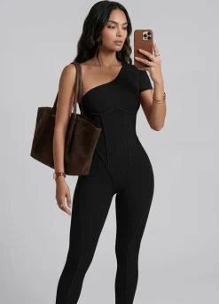 Langer One-Shoulder-Catsuit