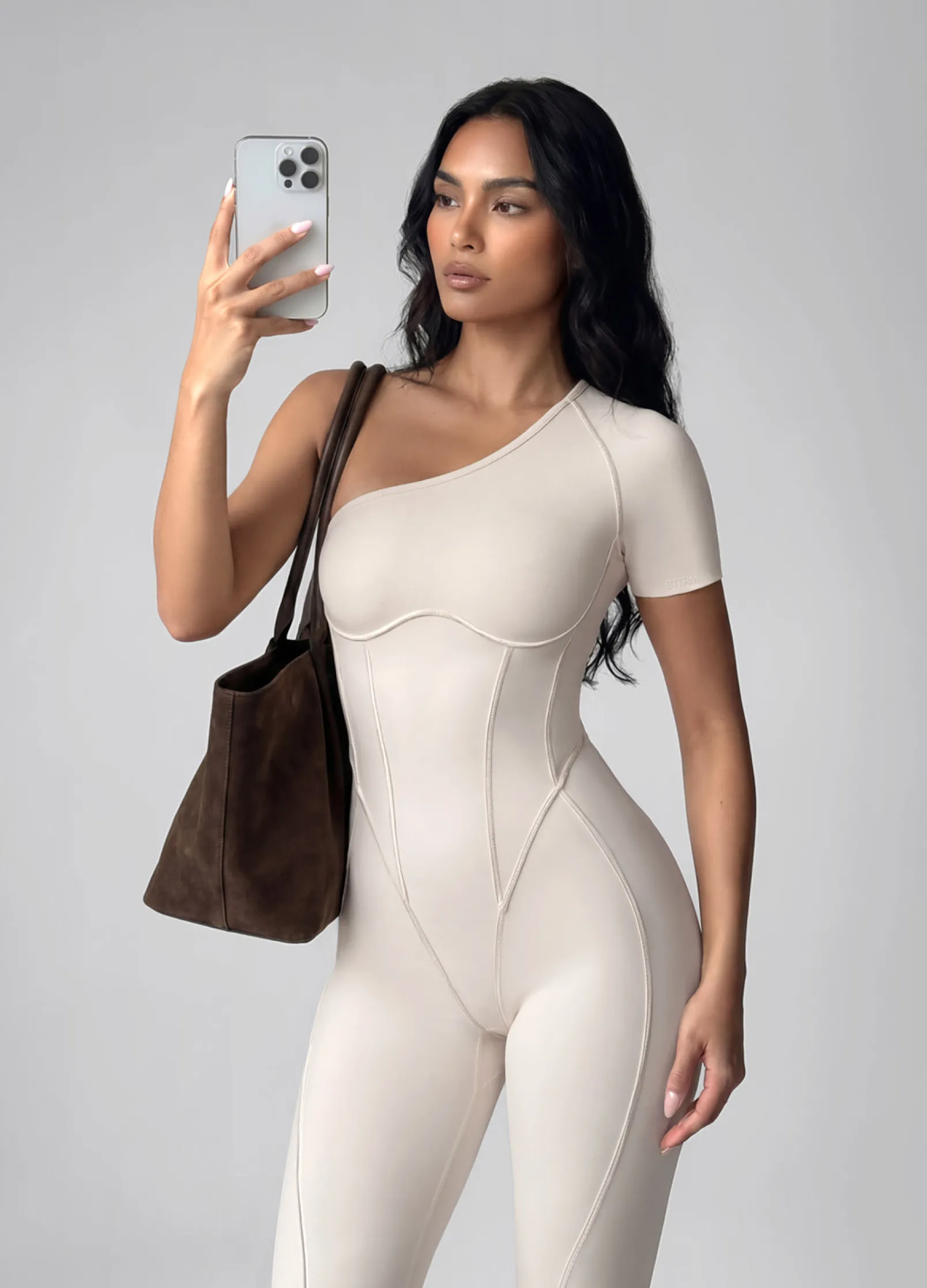 Langer One-Shoulder-Catsuit