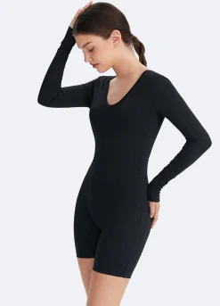 Langärmeliger U-Back-Bodysuit